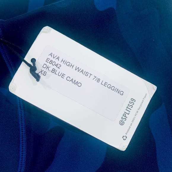 NWT Splits59 Ava High Waist Techflex 7/8 Leggings in Blue Camo Size XS - Picture 6 of 7